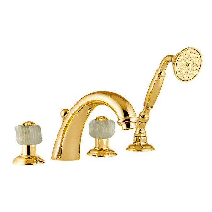 Змішувач для ванни Nicolazzi Onice на 4 отвори, позолочена латунь (2104.GB.09O) - Фото 1