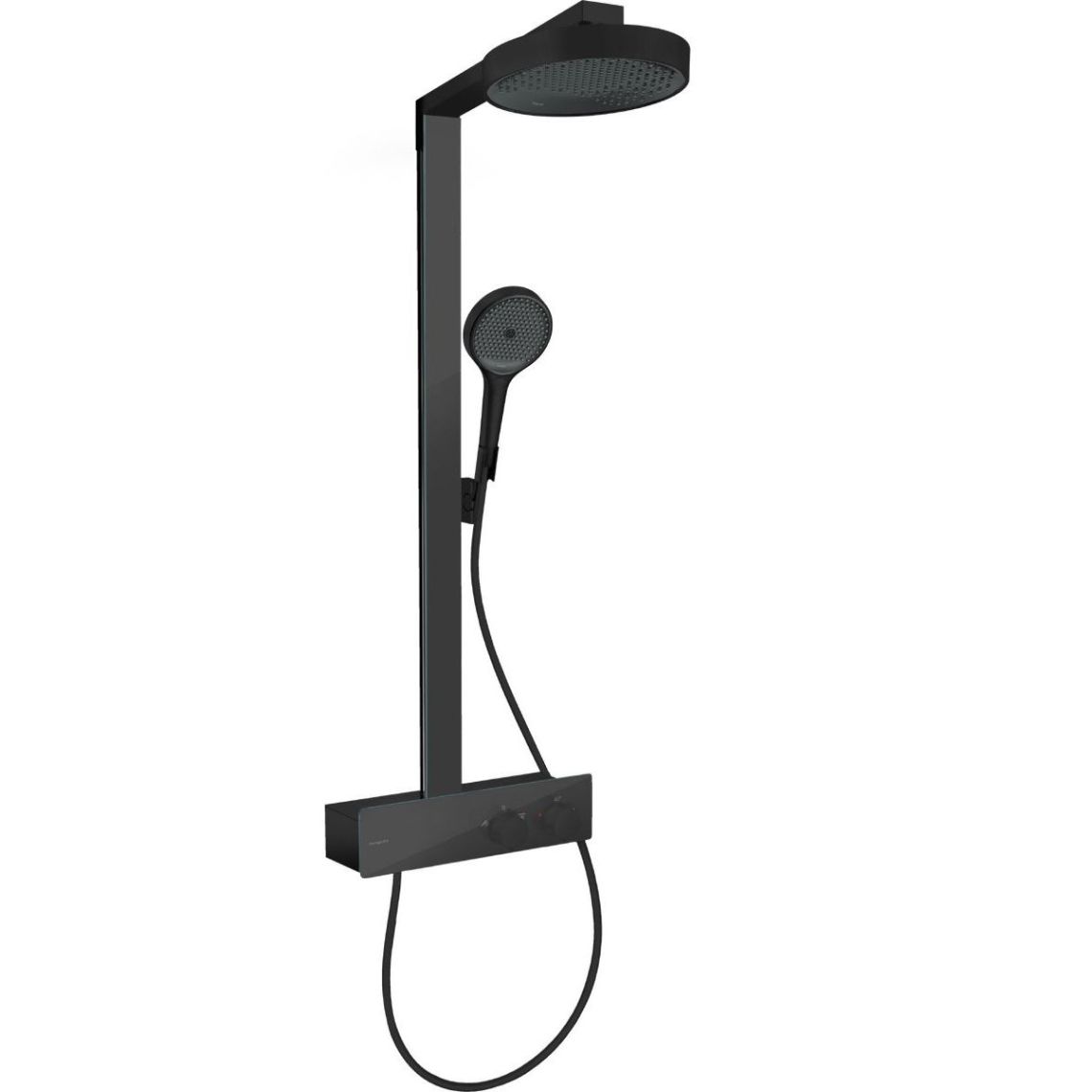 Душевая система Hansgrohe RainfinityShowerpipe250 1jet EcoSmart, термостат ShowerTablet 350, Matt Black (28742670) - Фото 1