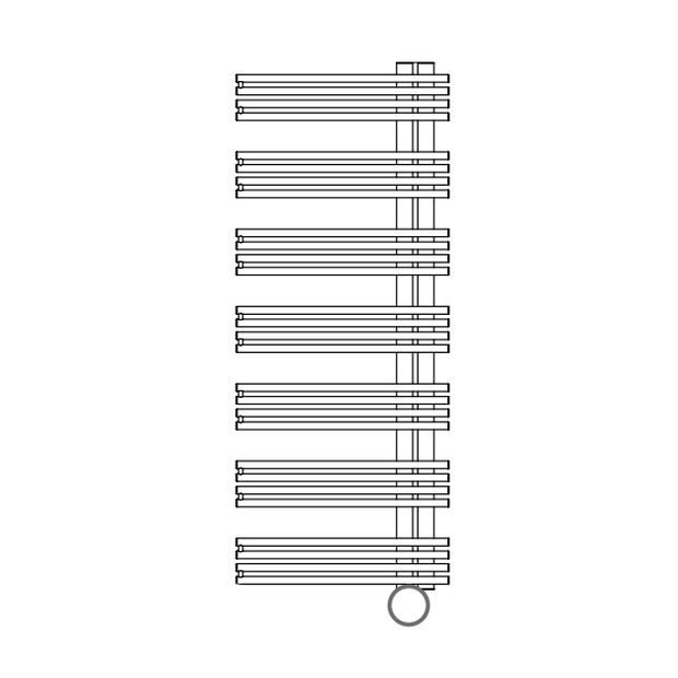 Полотенцесушитель электрический Cordivari KELLY Inox Vertical L: 500 мм; H: 1224 мм, хром (3551780400101) - Фото 1