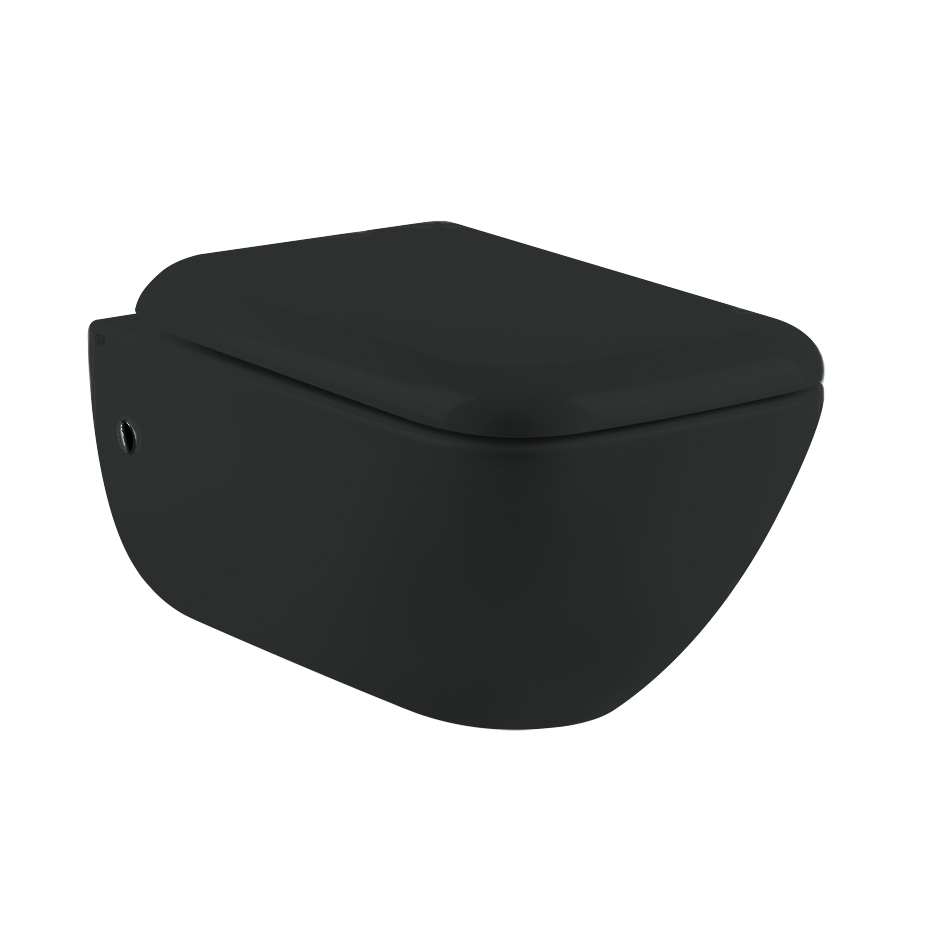 Унитаз подвесной Gessi Origini в комплекте сиденье, Matt Black Ceramik (39113532) - Фото 1