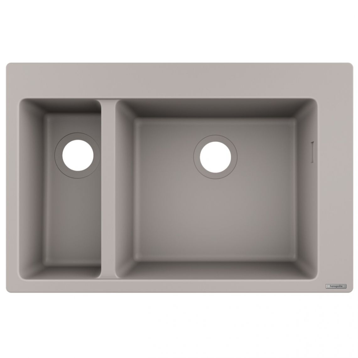 Кухонна мийка Hansgrohe S510-F635 770х510 на дві чаші 180/450, Concretegrey (43315380) - Фото 1