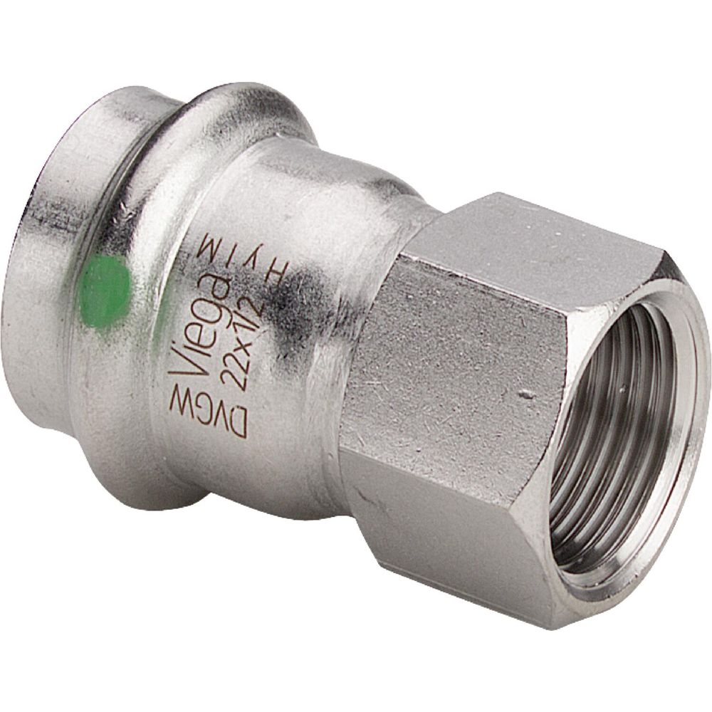 Соединительный элемент Viega Sanpress Inox, d=18 мм, ВН=3/4, нержавеющая сталь (436605) - Фото 1