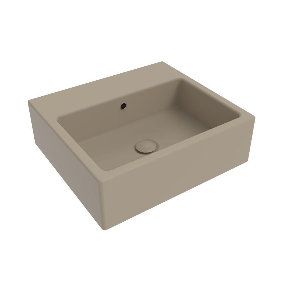 Умивальник подвесной Flaminia Acqualight 50х45х16 см с отверстием под смеситель, Argilla (5058ARG) - Фото 1