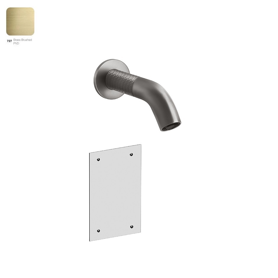Излив Gessi Meccanica, для электронного смесителя, настенный, Bruched Brass PVD (54215727) - Фото 1
