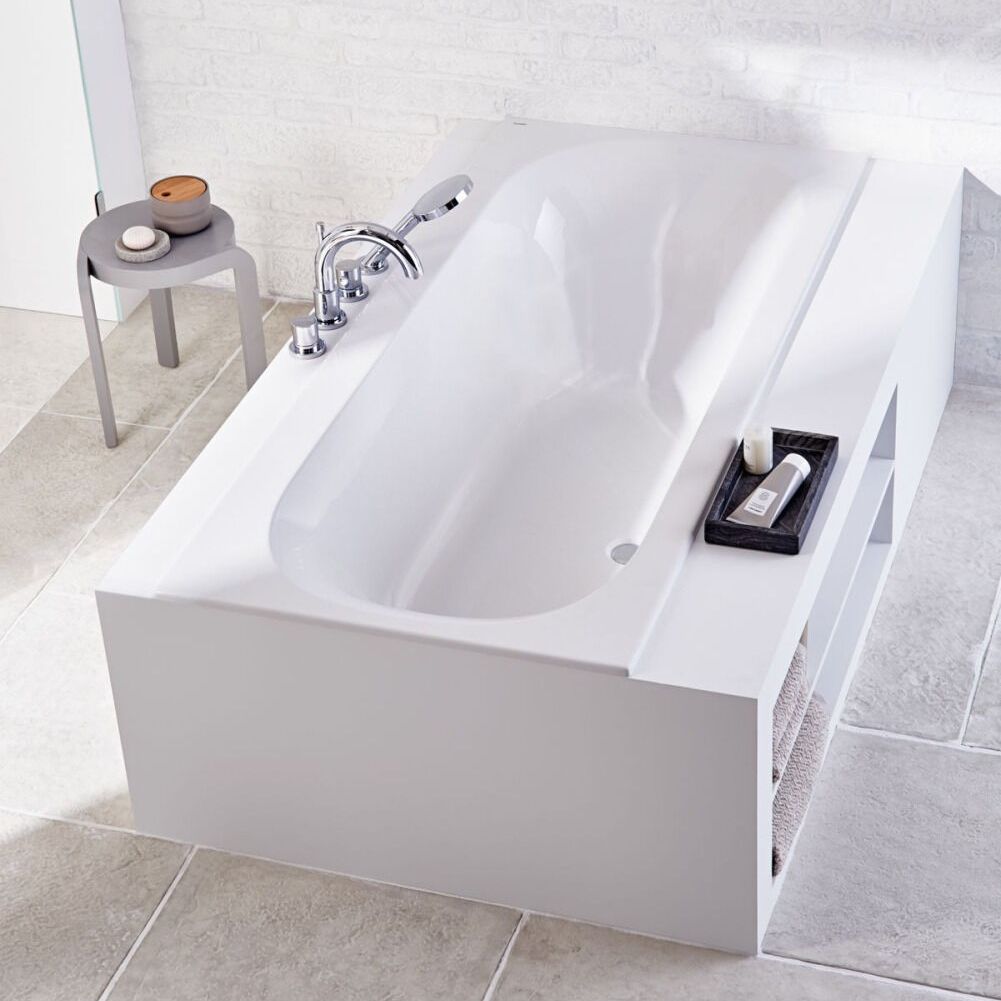 Ванна акриловая Geberit Soana Slim rim Duo с ножками, 180х80, белый (554.004.01.1) - Фото 1