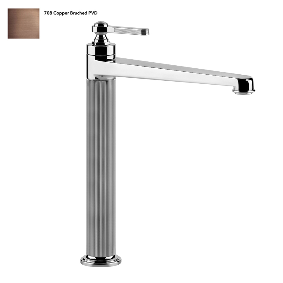 Змішувач для умивальника Gessi Venti 20, високий, Copper Bruched PVD (65004708) - Фото 1