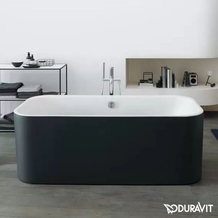 Ванна акрилова Duravit Happy D.2 Plus з г/м, з панеллю та рамою, зі зливом-переливом, білий (760453000AS0000) - Фото 1