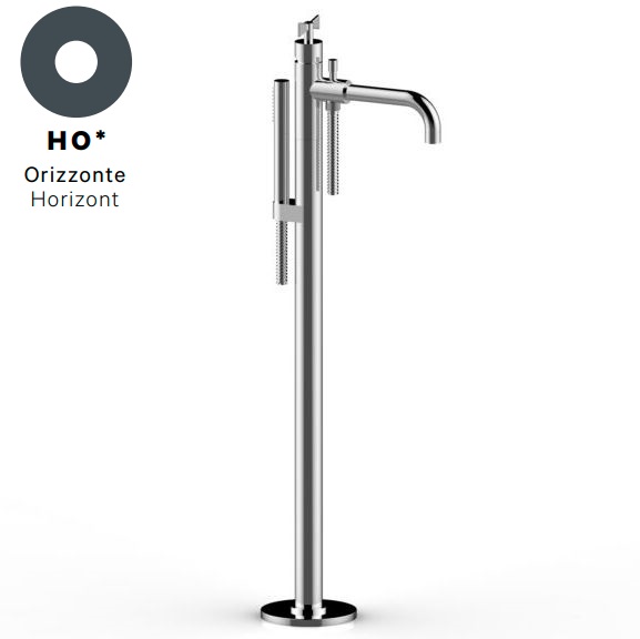 Смеситель для ванны напольный Bongio Amarcord с душевым гарнитуром, Horizont (86534HO0DEU) - Фото 1