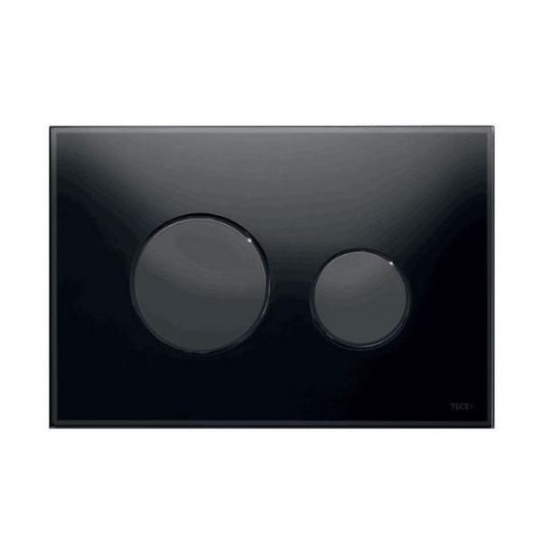 Панель смыва для унитаза TECEloop, стекло черное, кнопки черные (9240657) - Фото 1