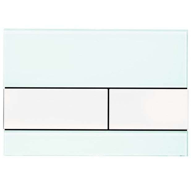 Панель смыва с двумя клавишами TECEsquare стекло, зеленый/белый (9240803) - Фото 1