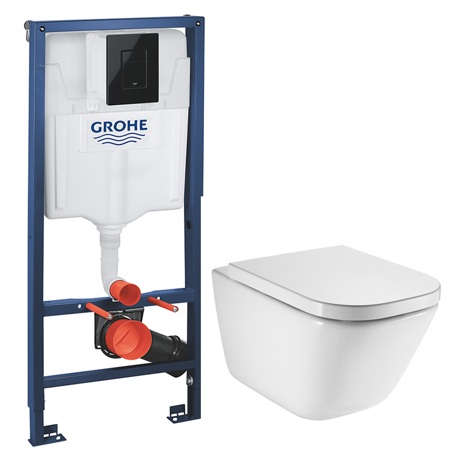 Комплект унитаза подвесного Roca Gap Rimless с крышкой и инсталляции ...