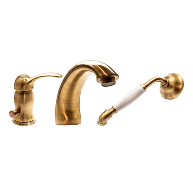 Смеситель на борт ванны Paffoni Flavia, однорычажный, бронза (FA045BR) - Фото 1