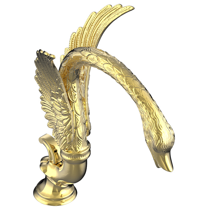 Вилив для ванни THG Cygne з перемикачем, поліроване золото (G31-F01-29SGI) - Фото 1