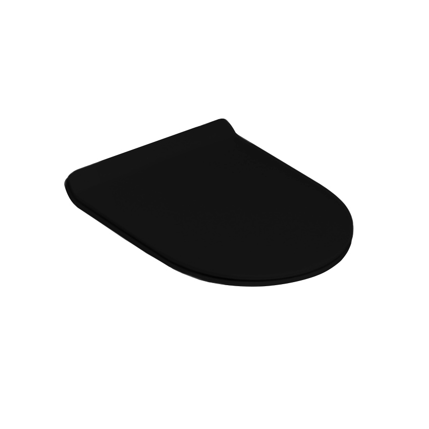 Крышка для унитаза Flaminia APP Quick 44.5x36 h2.8 cм Slim SoftClosing, черный (QKCW09) - Фото 1