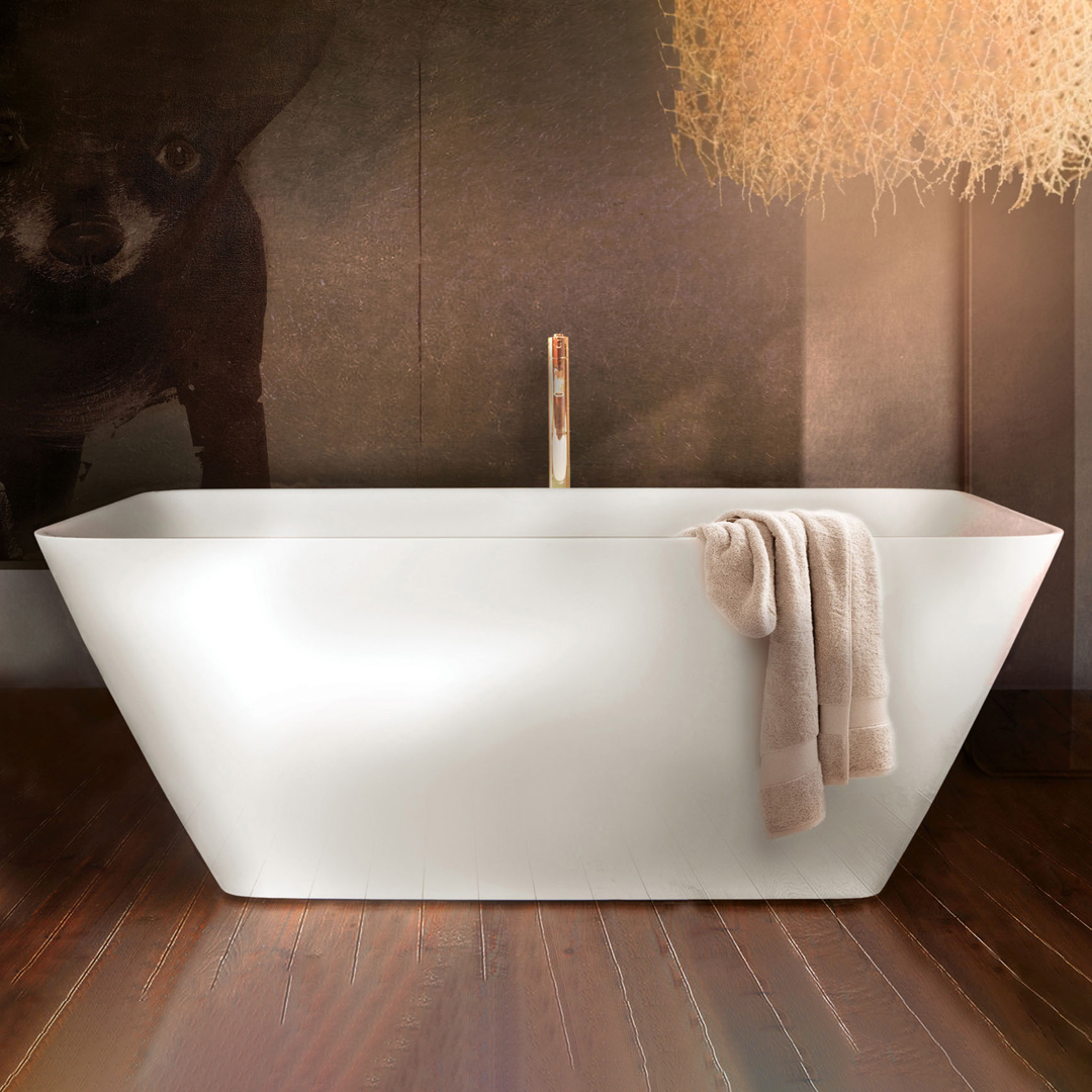 Ванна из искусственного камня PAA Quadro,  отдельностоящая, 159х70, Matt White (VAQUAS_00) - Фото 1