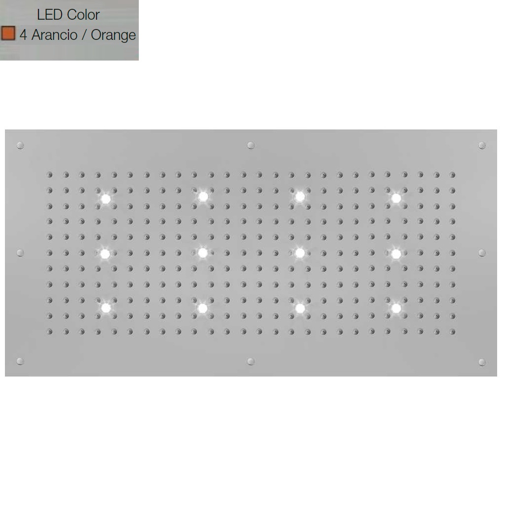 Верхній душ BOSSINI DREAM-XL RECTANGULAR, 12LED (помаранчевий), для підвісної стелі 100x50сm, хром (WI0382000030416) - Фото 1