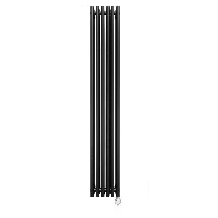 Полотенцесушитель электрический Terma Tune VWS E 1800/290 черный мат/+тен MOA  - справа, кабель прямой + вилка (WLTSV180029K9M5E8MOAW) - Фото 1