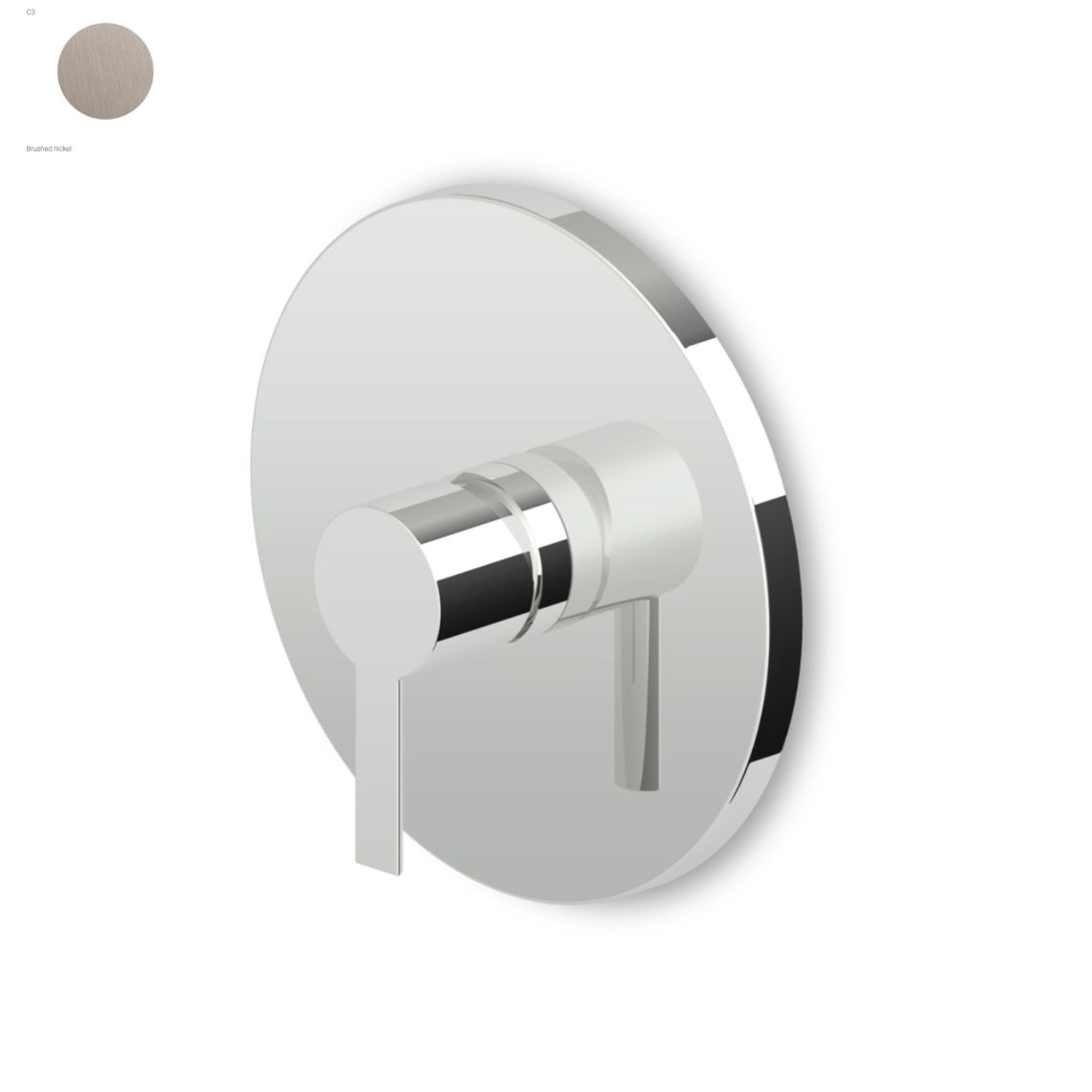 Змішувач для душу Zucchetti Gill, зовнішня частина, Brushed nickel (ZGL090.C.3) - Фото 1