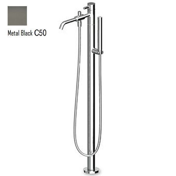 Змішувач для ванни для підлоги Zucchetti Pan з ручним душем, Metal Black (ZP6622.C50) - Фото 1