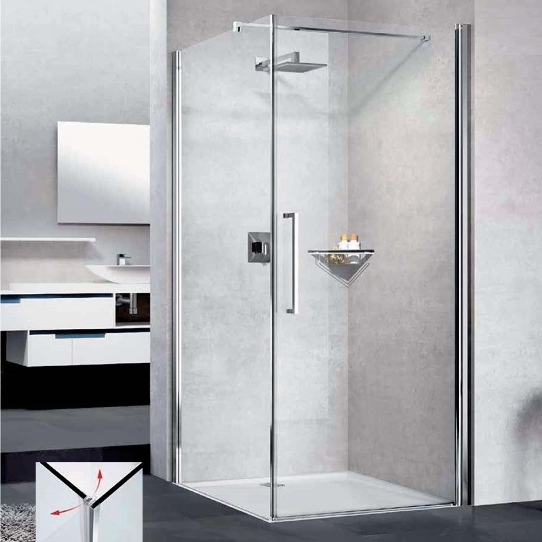 Бічна панель для душової кабіни Novellini Young G + F, скло-Clear, профіль-хром (Y2FG89-1K) - Фото 1