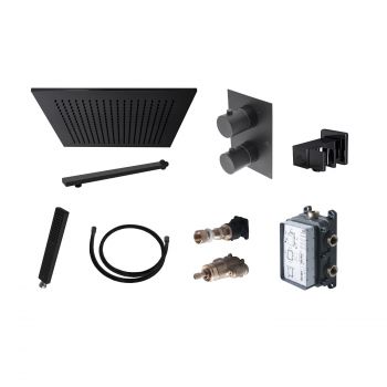 Душевой комплект Noken PACK SHOWER URBAN BLACK THERMOSTATIC с термостатом, квадратный, черный (100221930)