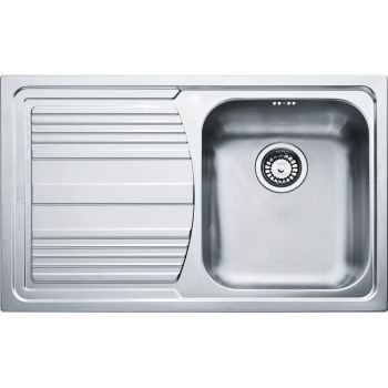 Кухонна мийка Franke Logica line LLX 611-79, накладна, крило зліва, вентиль, сифон, 79х50, нержавіюча сталь (101.0381.806)