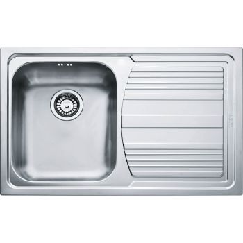 Кухонна мийка Franke Logica line LLX 611-79, накладна, крило праворуч, вентиль, сифон, 79х50, нержавіюча сталь (101.0381.808)