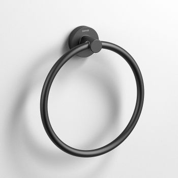 Полотенцедержатель кольцо Sonia Astral Black, 192х216х47 мм, черный матовый (185153)