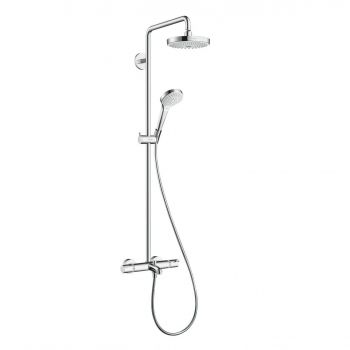 Душевая система Hansgrohe Croma Select S Showerpipe 180 2jet с термостатом для ванны, белый/хром (27351400)