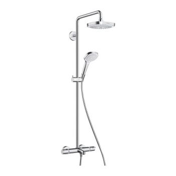 Душевая система Hansgrohe Croma Select E Showerpipe 180 2jet с термостатом для ванны, хром/белый (27352400)