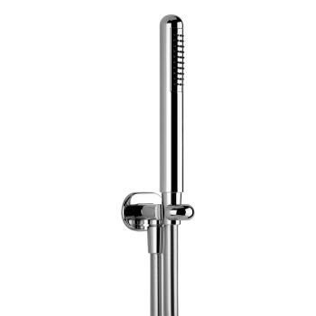 Душевой комплект Gessi Goccia: вывод воды на 1/2”, держатель и ручной душ, хром (33773-031)