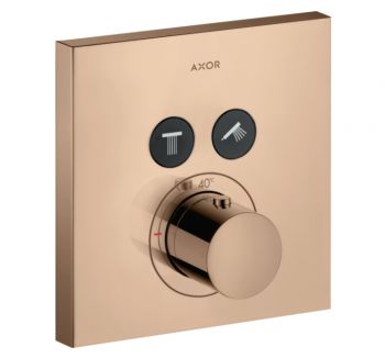 Термостат для душа Axor Shower Select square на 2 режима, красное золото (36715300)
