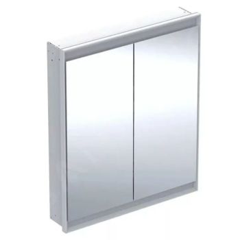 Зеркальный шкаф Geberit ONE с функцией ComfortLight и двумя дверями, скрытый монтаж, высота 90см B75, белый (505.802.00.2)