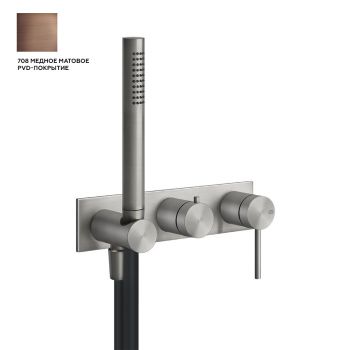 Внешняя часть для встроенного настенного смесителя Gessi 316 для ванны, 708 Copper Brushed PVD (54038-708)
