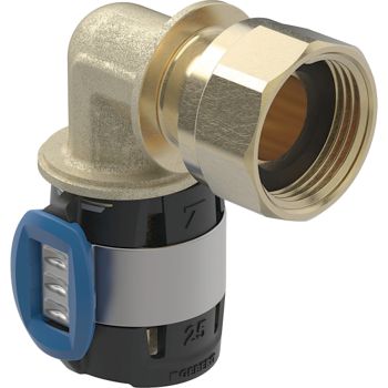 Переходный отвод Geberit FlowFit 90° с накидной гайкой:… - Фото №1