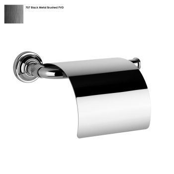 Держатель для туалетной бумаги Gessi Venti 20, настенный, с крышкой, Black Metal Bruched PVD (65449707)