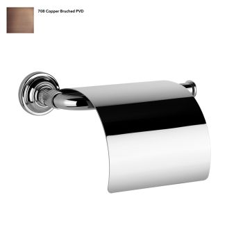 Держатель для туалетной бумаги Gessi Venti 20, настенный, с крышкой, Copper Bruched PVD (65449708)