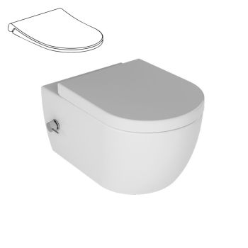Унитаз-биде подвесной безободковый Quarter Bath Deep с крышкой Slim, подача холодной и горячей воды, белый (70DE03054.00.4_30SCD.03WG)