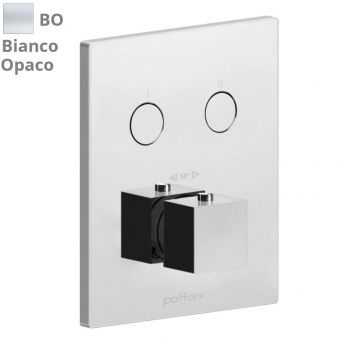 Термостат для душа Paffoni Compact box скрытого монтажа (2 функции) внешняя часть, Bianco Opaco (CPT518BO)