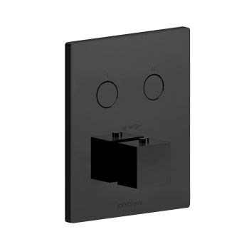 Термостат для душа (внешняя часть) Paffoni Compact box скрытого монтажа (2 функции), черный матовый (CPT 518NO)