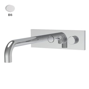 Смеситель для ванны Fima Switch On встроенный с переключателем на 2 направления с изливом для ванны, белый матовый (F5969X2_1BS)