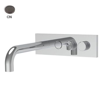 Смеситель для ванны Fima Carlo Frattini Switch On встроенный с переключателем на 2 направления с изливом для ванны, черный хром (F5969X2_1CN)