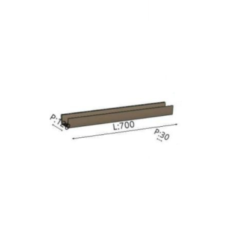 Полиця Arcom 700х60х120 мм, Metal Bronzo (G295) - Фото №1