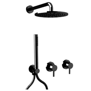 Душевой комплект Paffoni, с ручным и верхним душем, Matt Black (KITLIG010NO70)