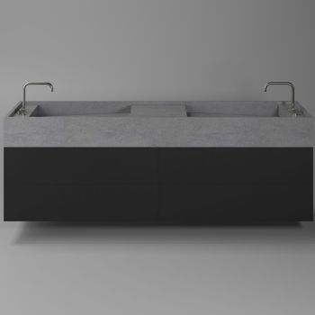 Умывальник подвесной на 2 чаши Luxestone 194x45x20… - Фото №1