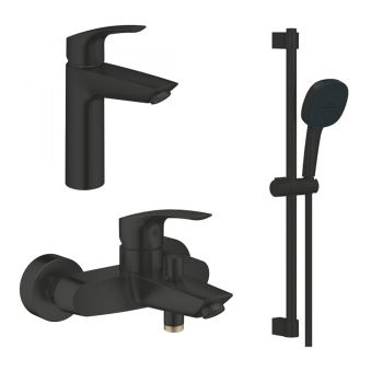 Комплект змішувачів з душем Grohe EuroSmart, чорний… - Фото №1