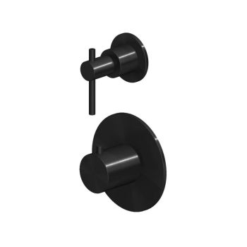 Термостат для душа Zucchetti Helm, с запорным клапаном, внешняя часть, Brushed Total Black PVD (ZHL659.XP81)