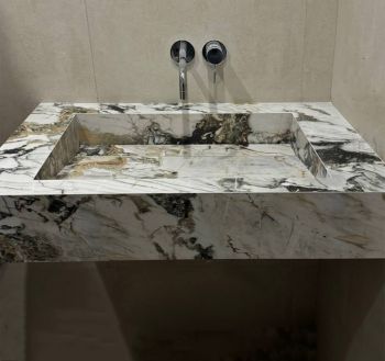 Умывальник подвесной из керамогранита Luxestone 150х50… - Фото №1
