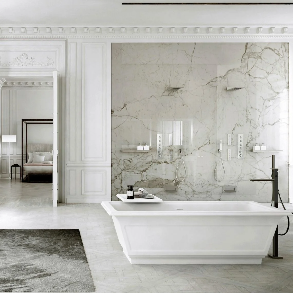 Ванна из искусственного камня Gessi Venti 20, Cristalplant, White (46715521) - Фото 3