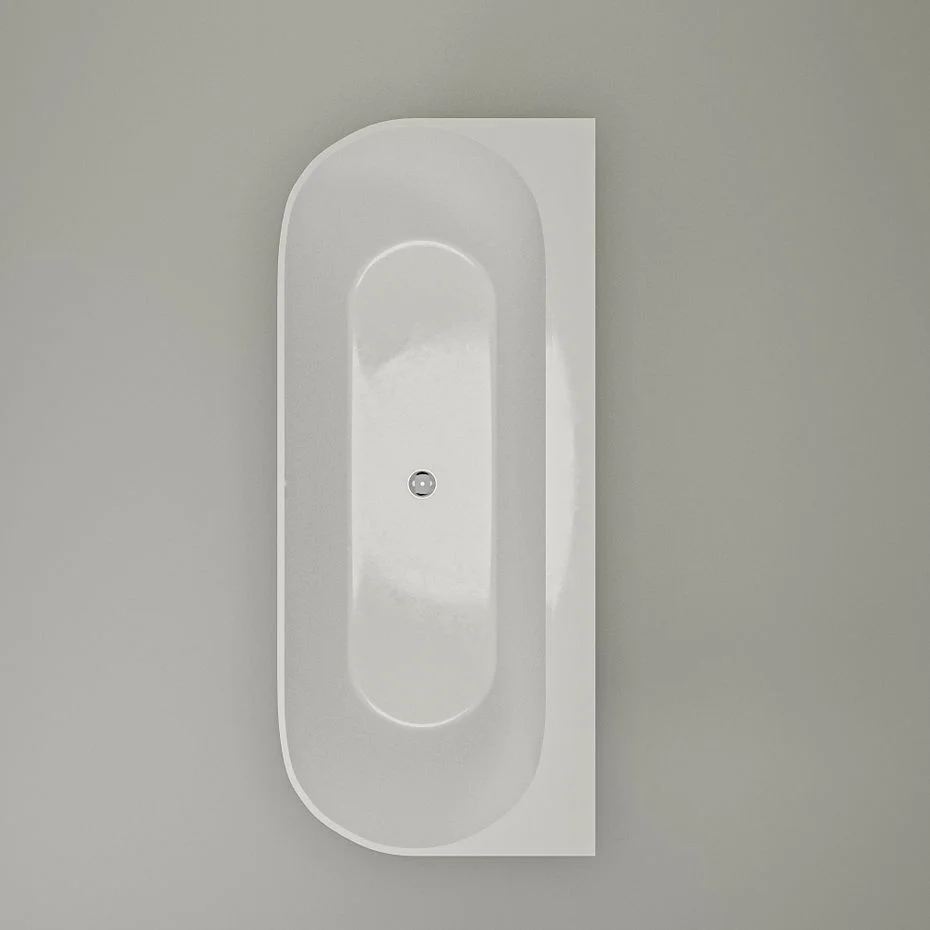Ванна из литого камня Studio Glass Nera 160х70 пристенная, белая (NER160070) - Фото 3